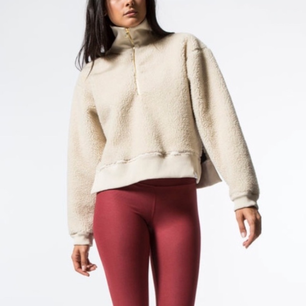 Varley Cream Quarter-Zip Sweatshirt